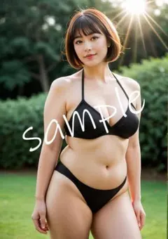 むっちり AI美女 A4ポスター 4枚セット 水着　お姉さん　1-166のサムネイル