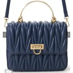 2Wayキルティングゴールドハンドルショルダーバッグ