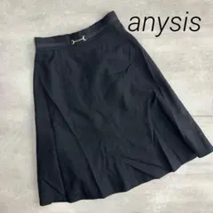 エニィスィス anysis フレアスカート 黒　膝丈 上品 きれいめのサムネイル