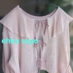 ehka sopo✧エヘカソポ メッシュラッフルブラウス カーディガン ピンクのサムネイル