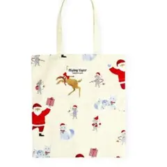フライングタイガーコペンハーゲン　クリスマス　ロゴトートバッグ　サンタ