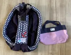 baba slings（ババスリング）収納バッグ付き　マリンドットネイビー