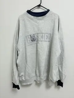 90s USA製 HUSKIES ヴィンテージ 刺繍 スウェット トレーナー