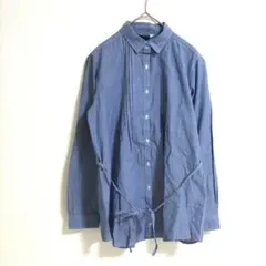 〈EAST BOY COMET〉長袖シャツ　青系　チュニック丈　9