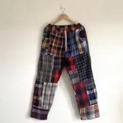 vintage リメイク フランネルシャツ パッチワーク パンツ 古着 12