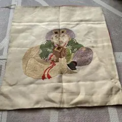 刺繍風呂敷 赤色 花模様