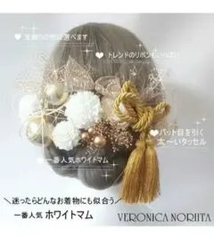 【26点 豪華セット】和装 成人式 振袖 髪飾り ゴールド ホワイト 水引