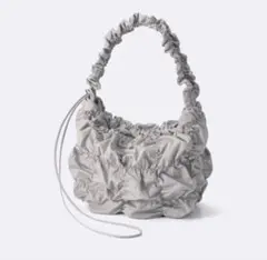 GUギャザーショルダーバッグ グレー