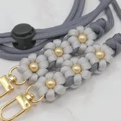 ハンドメイド ストラップ スマホ ショルダー パラコード 花x6 SH132