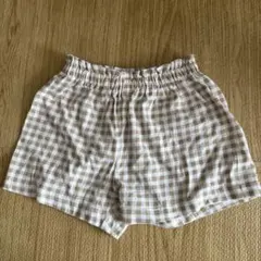 ベージュ ギンガムチェック 半ズボン 90cm