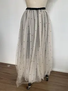売り尽くし！SALE中！ドットロングスカート