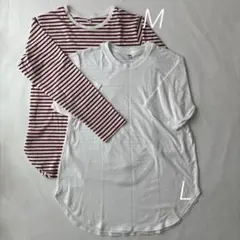 UNIQLO ソフトコットンラウンドヘムT 長袖M 半袖L