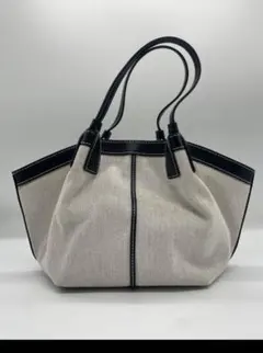 ✨未使用級✨ FOLNUA ミニボストンバッグ ブラックキャンバス レザー