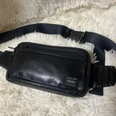 美品 PORTER アメイズ ブラック ボディバッグ メンズ 斜めがけ AMAZE（PORTER） ポーター アメイズ ウエストバッグ 022-03796 ボディ