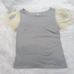 Bon mercerie 花柄刺繍レース袖 半袖カットソーのサムネイル
