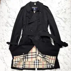 【希少】バーバリーロンドン トレンチコート ブラック L メガチェック 2way