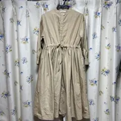 PURILベージュ シャツロングワンピース 長袖Mサイズ