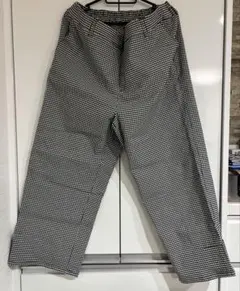 【しまむら】【LAPOCIA】白黒チェック柄カジュアルパンツ　4L