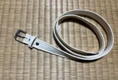 ホワイト 編み込みデザイン ベルト