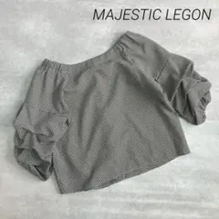 マジェスティックレゴン ギンガムチェック ブラウス 2way フリル　春