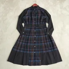 美品　FRED PERRY　チェック柄　ロングシャツワンピース　UK10のサムネイル
