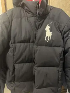 【ポロバイラルフローレン】ビックポニー　ブラック×レッド　ダウン　L