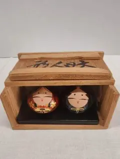 日本人形セット 赤黒 伝統工芸品