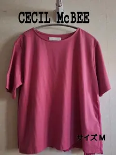 セシルマクビー バックプリーツ 切り替え Tシャツ M ローズピンクのサムネイル