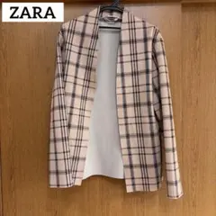 ZARA チェック柄 ジャケット ベージュ Sサイズ
