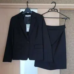 ナチュラルビューティー　ブラックスーツ(ジャケット&スカート) Sサイズ