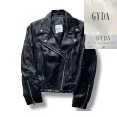 未使用品GYDA USED加工 ラムレザー 本革 ライダース ジャケット S