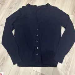 無印良品　M 綿100 カーディガン　ネイビー　無印　コットンカーディガン