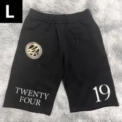 24karats ジャージ 黒×金　バックロゴ　ハーフパンツ　ジャケットのサムネイル