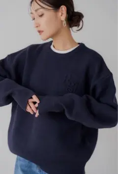 リグリーム エンボスロゴニット ネイビー