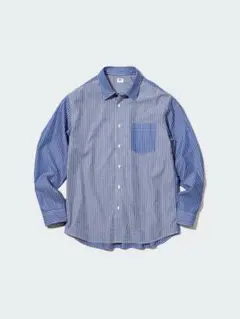 ユニクロ　エクストラファインコットンブロードストライプシャツ長袖