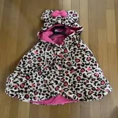 ミニーヒョウ柄ポンチョ