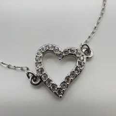 スワロフスキー ハート ブレスレット 透明ストーン 銀色 シルバーカラー