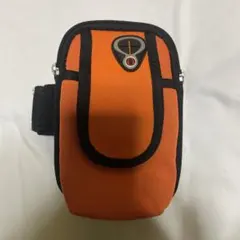 アームバッグ アームポーチスマホポーチマルチポーチスマホケースオレンジおまけつき