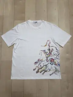 HERMESエルメス 白 Tシャツ XL 馬プリント レア品のサムネイル