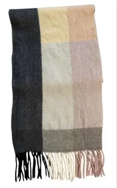 FURLA ピンク系チェック柄マフラー マルチカラー