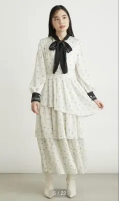 バイカラー2wayボウタイワンピース　リリーブラウン