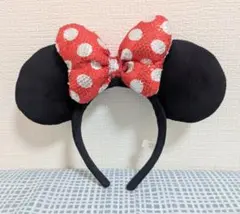 TDL ミニーマウス スパンコール リボンカチューシャ