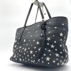 【美品】ジミーチュウ　サシャ　トートバッグ　スタッズ　スター　レザー　ブラック