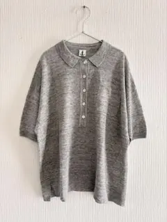 MUJI LABO】25ss即完コットンハイゲージニットポロシャツMグレー無印 
