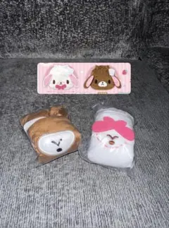 シュガーバニーズ　ふわふわ巾着　しろうさ　くろうさ