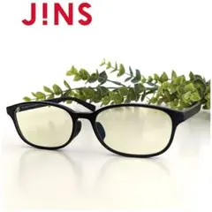 良品☆JINS ジンズ 度なし ブルーライトカットメガネ 眼鏡 軽量 ブラック