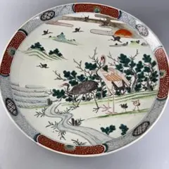 古美術 染付 色絵 時代 丸皿 皿 飾皿