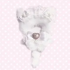 リボン付き 10cm ねこ耳 ぬいぐるみ服 ホワイト♥