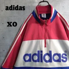 アディダス★90s デサント 日本製 ハーフジップ プルオーバー XO