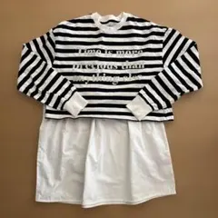 【Repipi Armario】レイヤードボーダー 長袖 140〜150cm